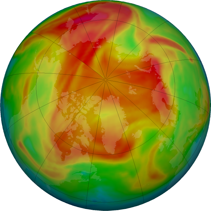 Arctic ozone map for 31 March 2019